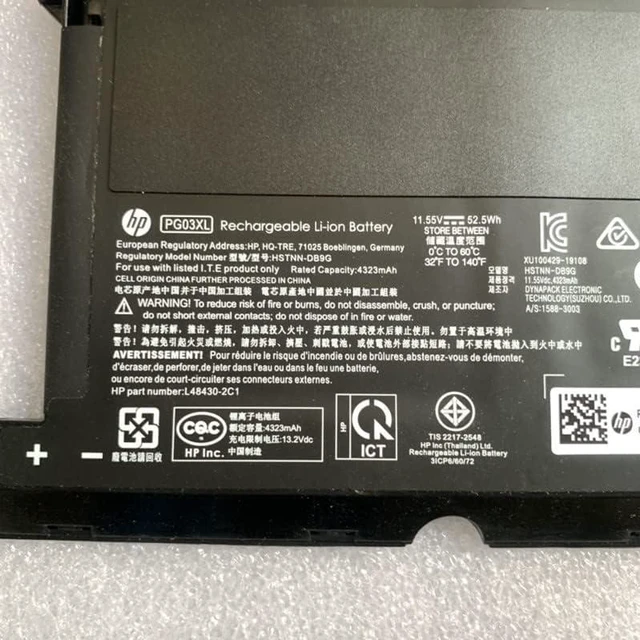 Alt view image 4 of 5 - 11.55V 52.5Wh 4323mAh PG03XLCompatible for PG03XL FPC52 15-dk TPN-C141 15-DK0125TX HSTNN-DB9G L48495-005