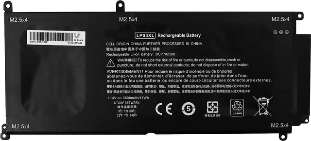 Alt view image 3 of 4 - 11.4V 3600mAh LP03XL LP03048XL HSTNN-DB6X HSTNN-DB7C Compatible for HP Envy 14-J101TX 14-J102TX 15-AE015TX M6, TPN-C124 TPN-C124 TPN-C121 Series