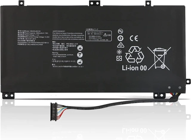 Main image of 11.4V 41.7Wh/3660mAh HB4593J6ECW HB4593J6ECW-31 Compatible for MateBook 13 2018 2019 2020 WRT-W19 WRT-WX9 WRT-W29 WRT-W29E HN-W19R HN-W29R HN-W19L WRTB-WFE9L Series