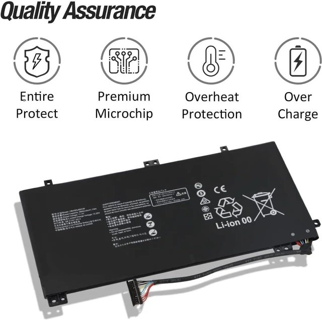 Alt view image 4 of 7 - 11.4V 41.7Wh/3660mAh HB4593J6ECW HB4593J6ECW-31 Compatible for MateBook 13 2018 2019 2020 WRT-W19 WRT-WX9 WRT-W29 WRT-W29E HN-W19R HN-W29R HN-W19L WRTB-WFE9L Series