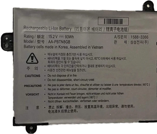 Alt view image 2 of 3 - 15.2V 93Wh AA-PBTN8GB Compatible for Samsung AA-PBTN8GB 1588-3366 Series