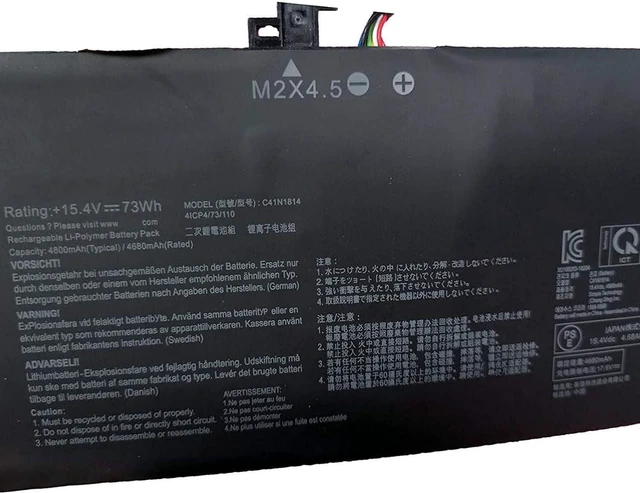 Alt view image 2 of 4 - 15.4V 73Wh 4800mAh C41N1814 Compatible for ASUS ZenBook 15 UX533 C41PpEH 0B200-03120100 UX533FN UX533FD RX533 BX533FD Series