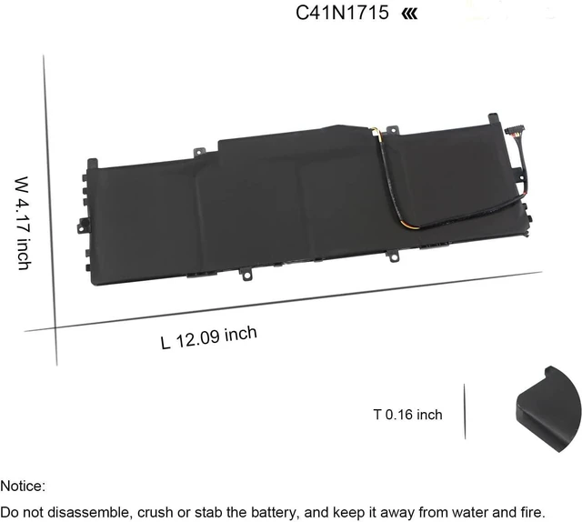 Alt view image 7 of 7 - JCEQNVWL15.4V 3255mAh 50Wh C41N1715 Replacement Battery Compatible for ASUS ZenBook 13 UX331FA UX331FN UX331UA UX331UA-1A UX331UA-1B UX331UA-1E UX331UAL-1C UX331UN Series