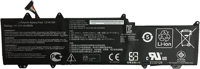 Alt view image 3 of 5 - 11.31V 50Wh C31N1330 Compatible for ASUS ux32ln-r4053h ux32lnr4053h ux32ln Series