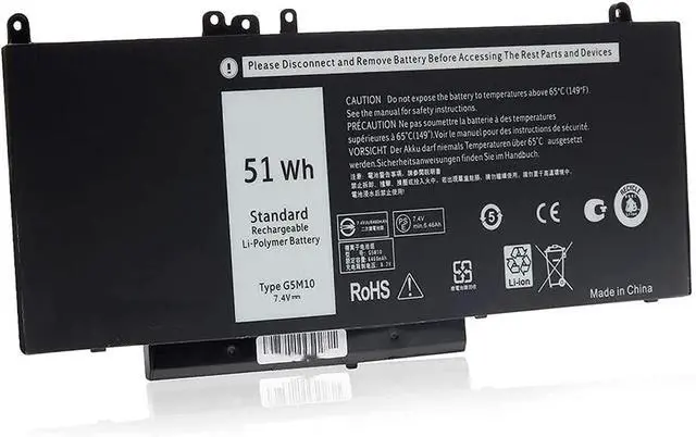 Alt view image 3 of 5 - G5M10 Compatible for Dell Latitude 14 E5450 E5550 15.6 inch Series Notebook 0WYJC2 8V5GX R9XM9 WYJC2 1KY05 7.4V 51Wh 4Cell