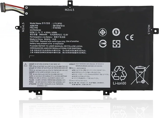 Main image of 11.1V 45Wh L17L3P52 01AV463 L17C3P52 01AV466 L17M3P53 SB10K97610 SB10K97611 Compatible for Lenovo ThinkPad L480 L490 L580 L590 L14 Gen 1 Gen 2 L15 Gen 1 Gen 2 Series