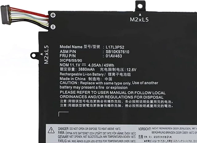 Alt view image 2 of 4 - 11.1V 45Wh L17L3P52 01AV463 L17C3P52 01AV466 L17M3P53 SB10K97610 SB10K97611 Compatible for Lenovo ThinkPad L480 L490 L580 L590 L14 Gen 1 Gen 2 L15 Gen 1 Gen 2 Series