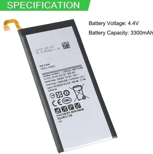 Alt view image 2 of 7 - 4.4V 3300mAh EB-BC700ABE Compatible for Samsung Galaxy C7 C7000 C7010 C7018 with Tools