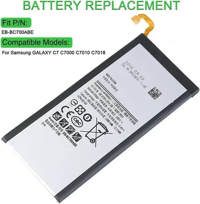 Alt view image 3 of 7 - 4.4V 3300mAh EB-BC700ABE Compatible for Samsung Galaxy C7 C7000 C7010 C7018 with Tools