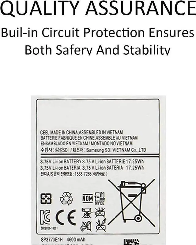 Alt view image 2 of 7 - SP3770E1H GH43-03786A Compatible for Samsung Galaxy Note 8.0 inch N5100 N5110 N5120 GT-N5100 GT-N5110 GT-N5120 3G 4G LTE WiFi SGH-I467 I467ZWAATT (3.75V 4600mAh 17.25Wh)
