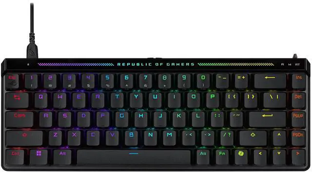 Main image of ROG Falchion Ace HFX Hall Effect Gaming Keyboard 65% TKL, Dual USB-C, Magnetic Switches, Rapid Trigger, Speed Tap, 8000 Hz Polling, Touch Panel, Portable, Protective Cover, PBT Keycaps - Black