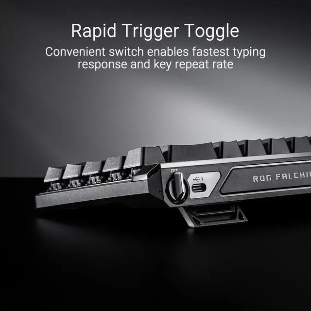 Alt view image 3 of 7 - ROG Falchion Ace HFX Hall Effect Gaming Keyboard 65% TKL, Dual USB-C, Magnetic Switches, Rapid Trigger, Speed Tap, 8000 Hz Polling, Touch Panel, Portable, Protective Cover, PBT Keycaps - Black