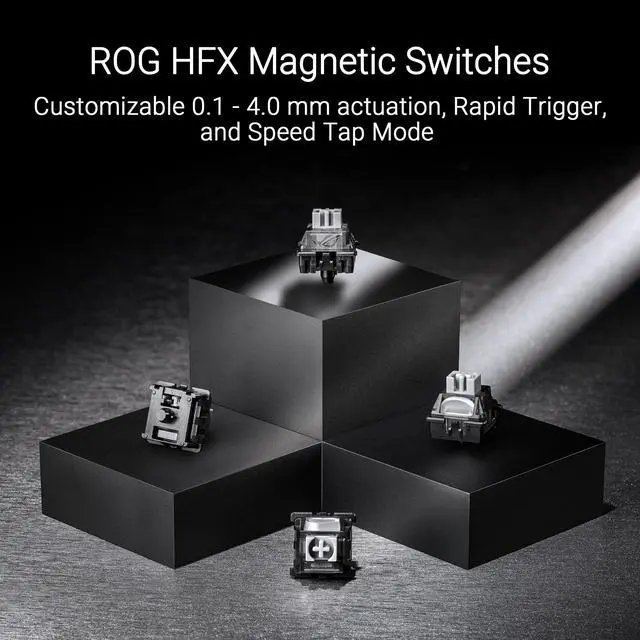 Alt view image 2 of 7 - ROG Falchion Ace HFX Hall Effect Gaming Keyboard 65% TKL, Dual USB-C, Magnetic Switches, Rapid Trigger, Speed Tap, 8000 Hz Polling, Touch Panel, Portable, Protective Cover, PBT Keycaps - Black