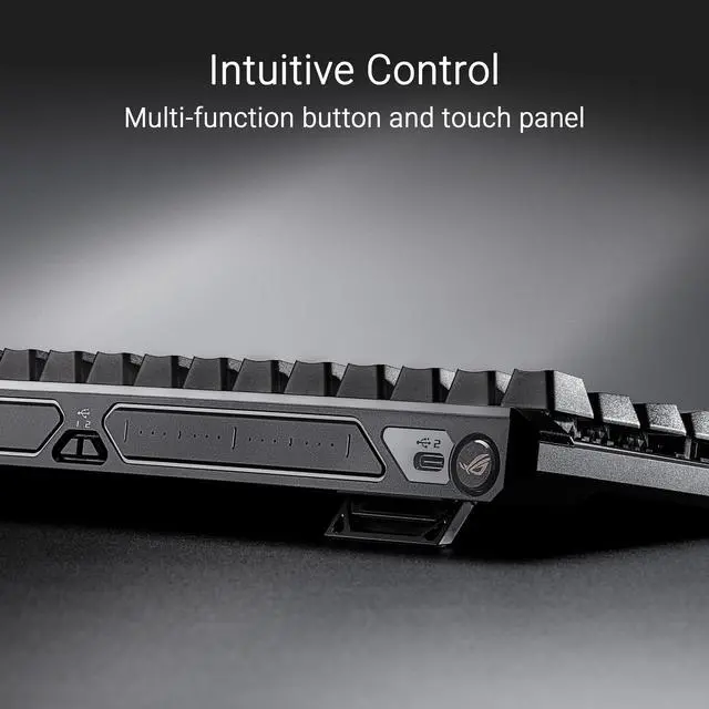 Alt view image 6 of 7 - ROG Falchion Ace HFX Hall Effect Gaming Keyboard 65% TKL, Dual USB-C, Magnetic Switches, Rapid Trigger, Speed Tap, 8000 Hz Polling, Touch Panel, Portable, Protective Cover, PBT Keycaps - Black