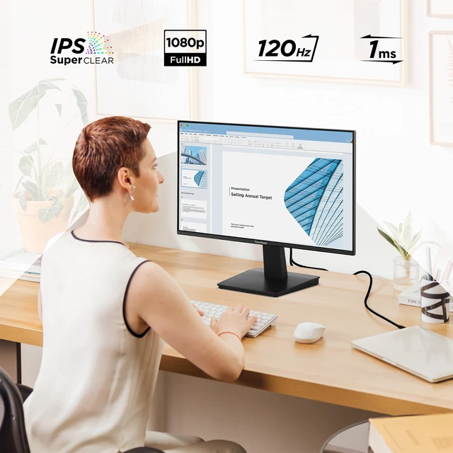Alt view image 2 of 7 - VA2448-MH 24 Inch 1080p Monitor, IPS Display with 120Hz for Smooth Home and Office Viewing, Variable Refresh Rate, HDMI, and VGA Inputs