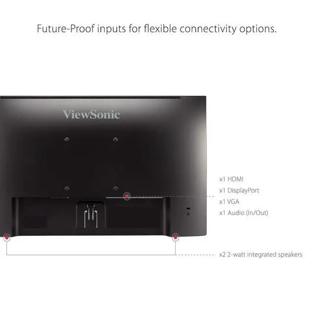 Alt view image 4 of 6 - VA2256-MHD_H2 22 Inch 1080p Dual Pack Head-Only Monitors, IPS Display with FreeSync for Dual-Screen Home and Office Setups, HDMI, DisplayPort, and VGA Inputs