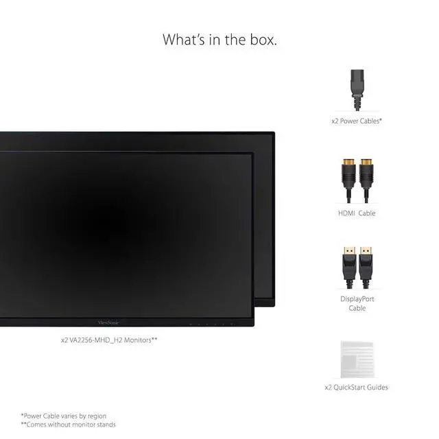 Alt view image 6 of 6 - VA2256-MHD_H2 22 Inch 1080p Dual Pack Head-Only Monitors, IPS Display with FreeSync for Dual-Screen Home and Office Setups, HDMI, DisplayPort, and VGA Inputs