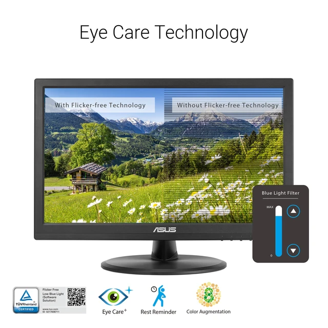 Alt view image 3 of 7 - 15.6 1080P Touch Monitor (VT169HE) - Full HD, 10-Point Touchscreen, IPS, Wide Viewing Angle, Frameless, Eye Care, Flicker Free, Low Blue Light, HDMI, Windows 11 Compliance, VESA Mountable