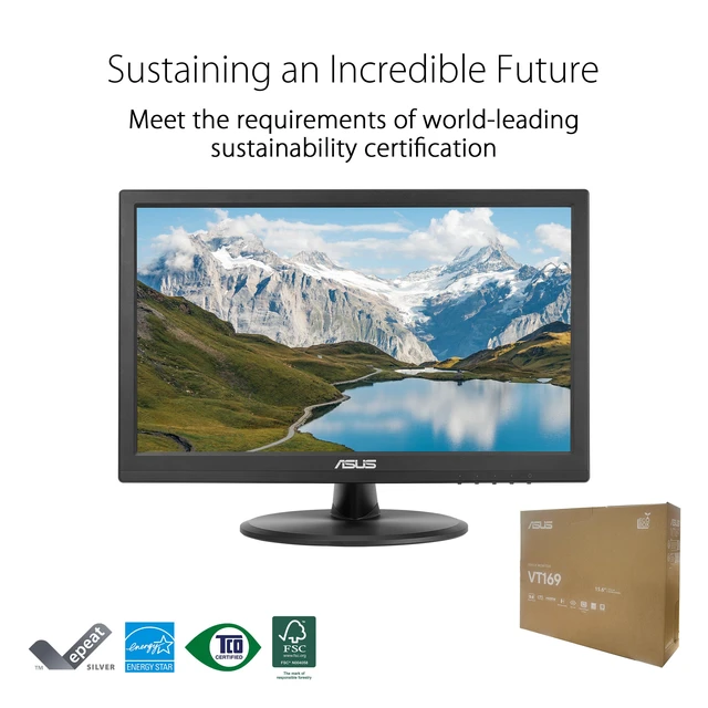 Alt view image 5 of 7 - 15.6 1080P Touch Monitor (VT169HE) - Full HD, 10-Point Touchscreen, IPS, Wide Viewing Angle, Frameless, Eye Care, Flicker Free, Low Blue Light, HDMI, Windows 11 Compliance, VESA Mountable