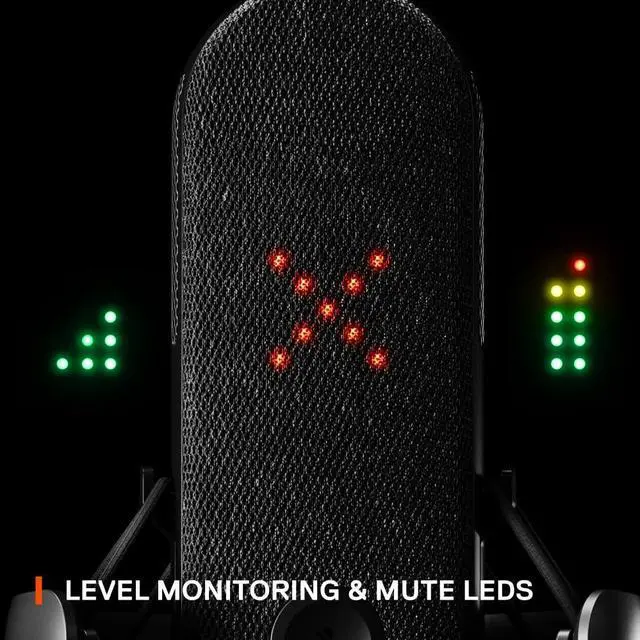 Alt view image 6 of 6 - Alias USB Mic for PC 3x Bigger Capsule for Gaming, Streaming and Podcasting Sonar for Streamers Audio Software AI Noise Cancelling LED Mute & Level Monitoring Shock Mount