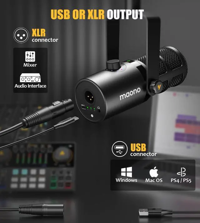 Alt view image 7 of 7 - PD400X Dynamic Microphone, USB/XLR Podcast PC Mic with Software | EQ,Tap-to-Mute, Headphone Jack, Gain Knob & Volume Control, Studio Mic for Broadcast, Recording, Streaming & Gaming