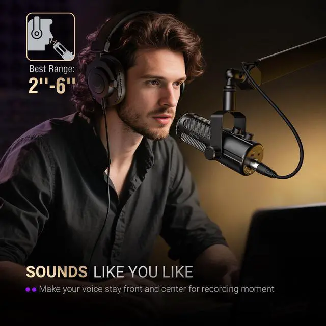 Alt view image 7 of 7 - AmpliTank TANK6 USB/XLR Dynamic Podcast Microphone for Vocal | Home Studio Streaming Mic, Mute Button, Monitoring Headphone Jack, Gain Knob, Metal Material, for Broadcast Recording