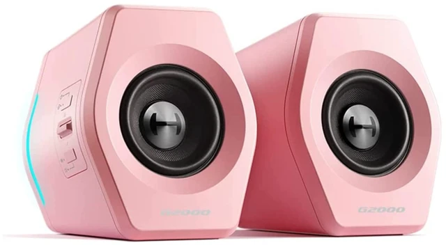 Main image of Edifier G2000 32W PC Computer Speakers for Gaming Desktop PC Laptop Mac Computer Woofer Speakers Bluetooth USB 3.5mm AUX Inputs RGB Lights Multimedia Speakers Pink