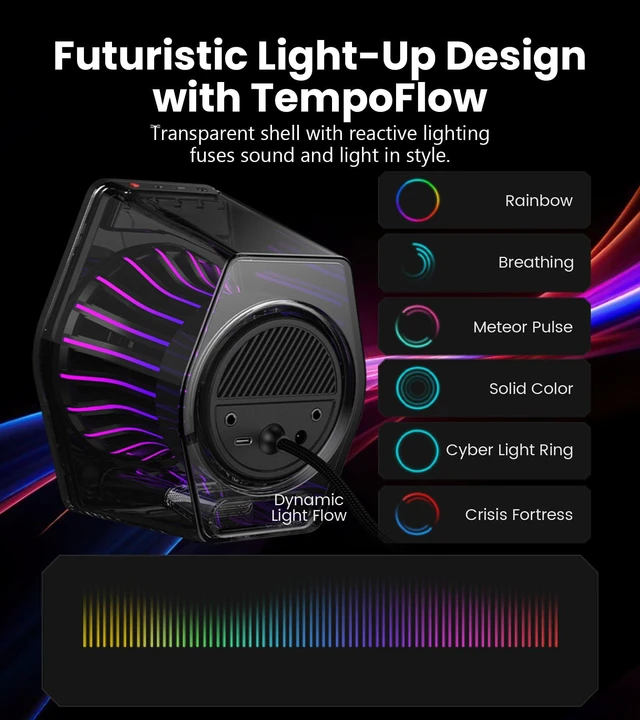 Alt view image 3 of 7 - Edifier G2000 Pro 2.0 RGB Gaming Speakers with 64W Peak Power, Virtual 7.1 Surround Sound, 270° TempoFlow Light Sync, Bluetooth 5.4/USB-C/AUX for PC, PS5, Game Console (Black)