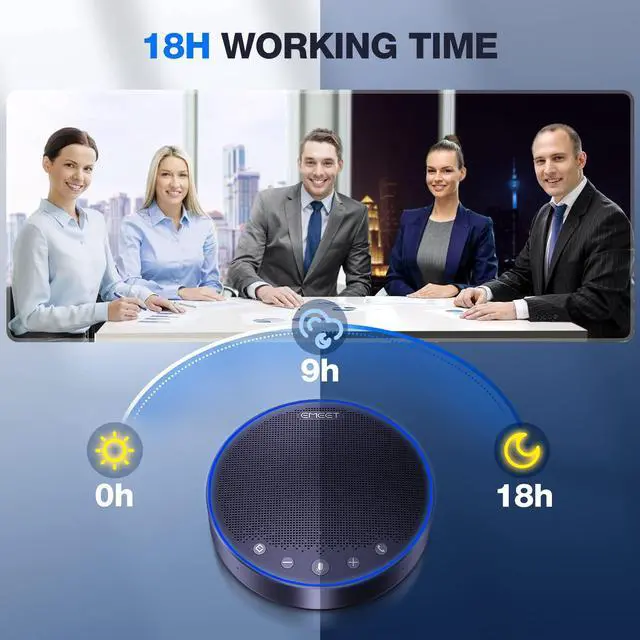 Alt view image 5 of 7 - M3 Bluetooth Conference Speaker and Microphone, Zoom Certified | with 4 AI Mics 360° Voice Pickup, 18H Talk Time, USB 2.0&Bluetooth 5.0 with Daisy Chain for 20 People for Zoom Teams