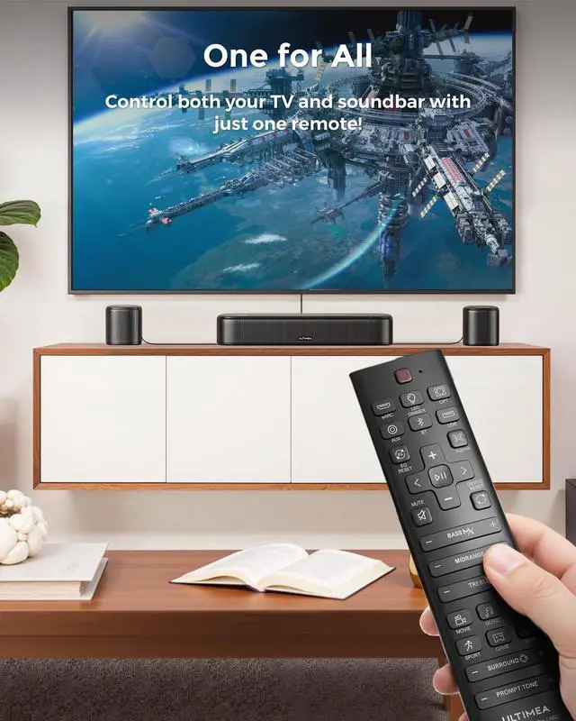 Alt view image 6 of 7 - 7.1ch Sound Bar with Dolby Atmos, 4 Surround Speakers, Aura A60 | Surround Sound System for TV with Subwoofer for Home Theater, Sound Bar for Smart TV with HDMI eARC, App Control, 2026 Model
