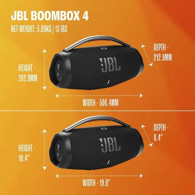 Alt view image 13 of 14 - Boombox 4 Portable Bluetooth Speaker - Black