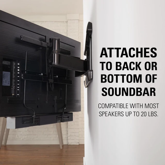 Alt view image 3 of 4 - Soundbar Mount For TV Mount Bracket - Height & Depth Adjust, Moves In-Sync With TV, Supports Sound Bars Up To 20 lbs - SASB1-B1