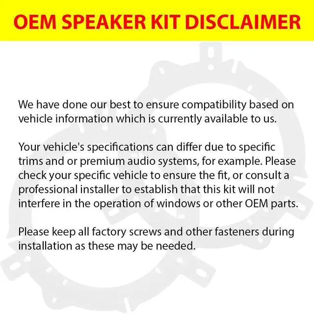 Alt view image 6 of 6 - Front and Rear Door 6.5 Speakers Kit for Ford Fusion 2013-2020 Upgrade Kit - 2 Pairs of DS Series 6 1/2 Inch Coaxial Speakers with Adapters and Harnesses - DSC650, 43DSC6504
