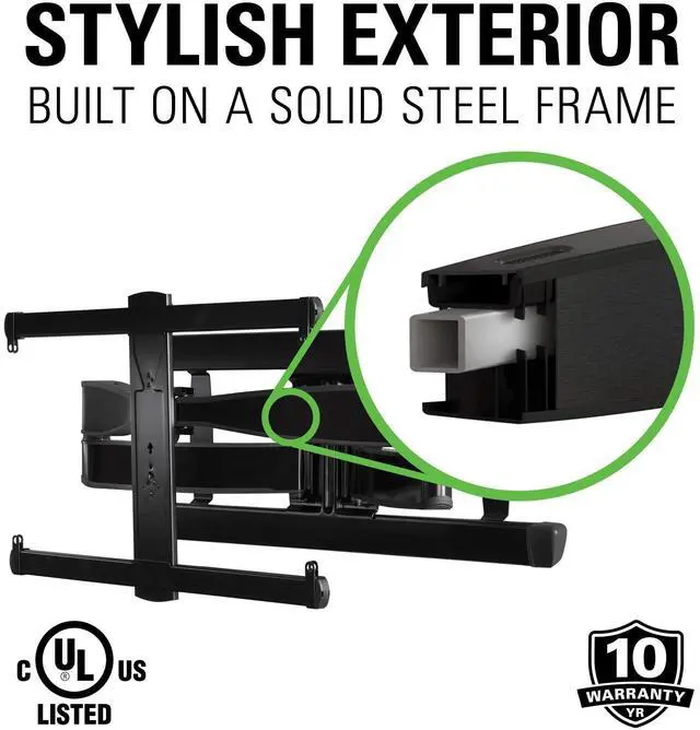 Alt view image 18 of 18 - Sanus VLF728 Large Full Motion TV Mount for 42" - 90" TV (Black)
