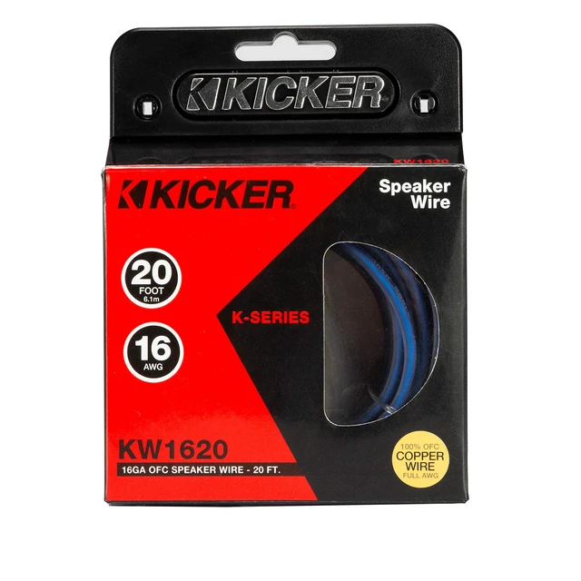 Alt view image 3 of 3 - 46KW1620 K-Series 16AWG Speaker Wire, 20 FT Stranded copper construction, flexible jacket, compact gauge-rated spool for quick installs, amp stereo and subwoofer hookup