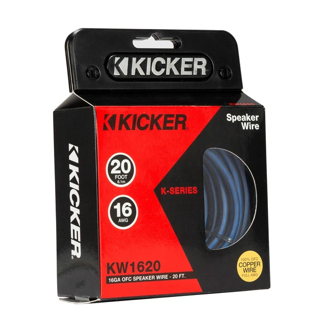 Alt view image 2 of 3 - 46KW1620 K-Series 16AWG Speaker Wire, 20 FT Stranded copper construction, flexible jacket, compact gauge-rated spool for quick installs, amp stereo and subwoofer hookup
