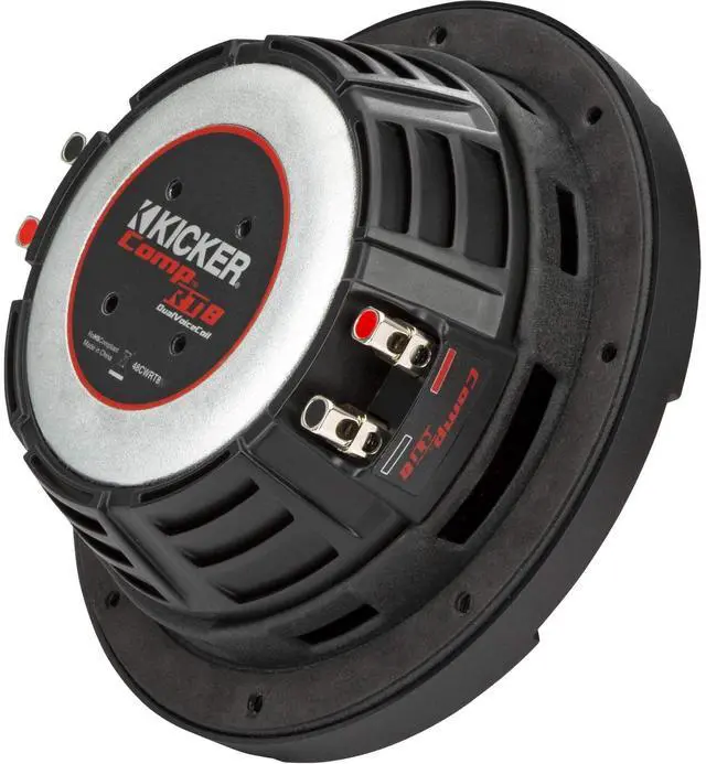 Alt view image 3 of 7 - 48CWRT82 CompRT 8" Subwoofer, DVC, 2-ohm | Slim design for tight spaces, dual voice coil wiring options, deep bass in trucks and compact builds