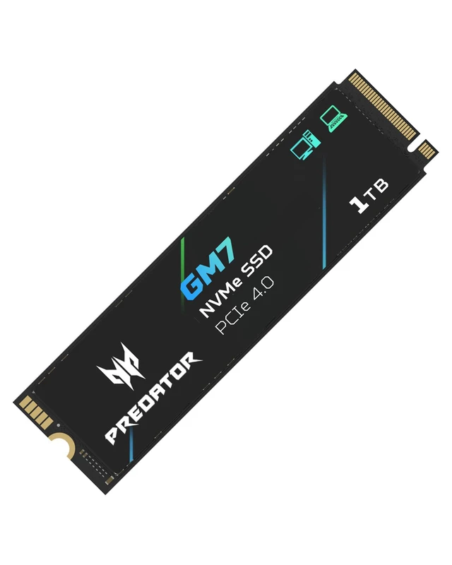 Alt view image 9 of 14 - Predator GM7 M.2 1T PCIe 4.0 SSD 7200 MB/s HMB PCIe Gen 4 x 4,NVMe 1.4 Solid State Disk