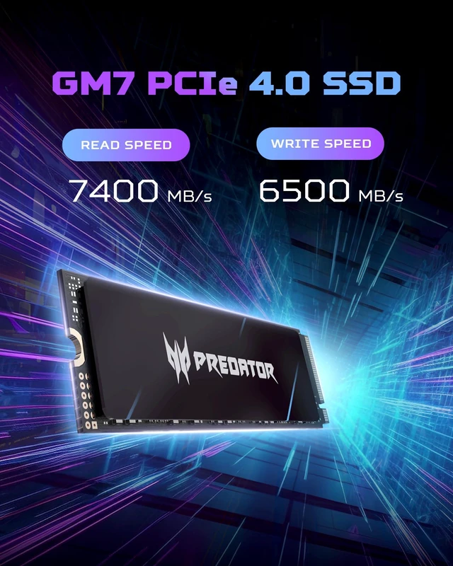 Alt view image 10 of 14 - Predator GM7 M.2 1T PCIe 4.0 SSD 7200 MB/s HMB PCIe Gen 4 x 4,NVMe 1.4 Solid State Disk