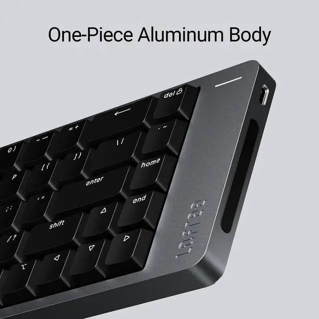 Alt view image 2 of 9 - LOFREE Flow2 Low-Profile Mechanical Keyboard, Aluminum Alloy with Void Linear Switches, Rechargeable Wireless Keyboards with 3 Mode Connections for Windows, macOS (Silver with Silence, 100 Keys)