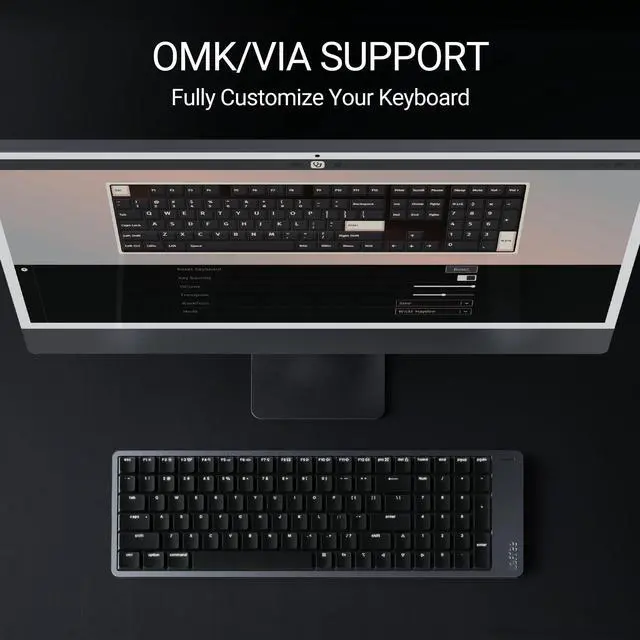Alt view image 6 of 9 - LOFREE Flow2 Low-Profile Mechanical Keyboard, Aluminum Alloy with Void Linear Switches, Rechargeable Wireless Keyboards with 3 Mode Connections for Windows, macOS (Silver with Silence, 100 Keys)