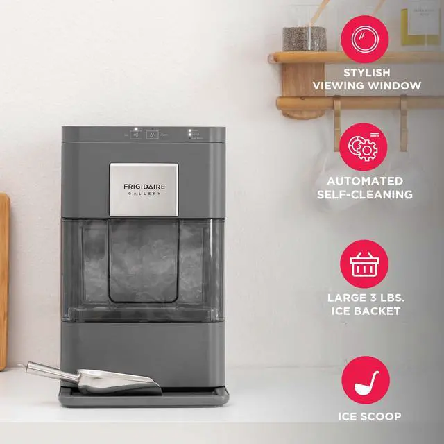 Alt view image 4 of 7 - Gallery Countertop Crunchy Chewable Nugget Ice Maker, 44lbs per Day, Auto Self Cleaning, 2.0 Gen, Black