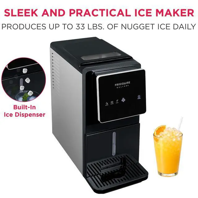 Alt view image 2 of 7 - Touchscreen Nugget Ice Maker, Countertop Ice Machine, Sonic Ice Maker with 33 lbs. Capacity, Slate