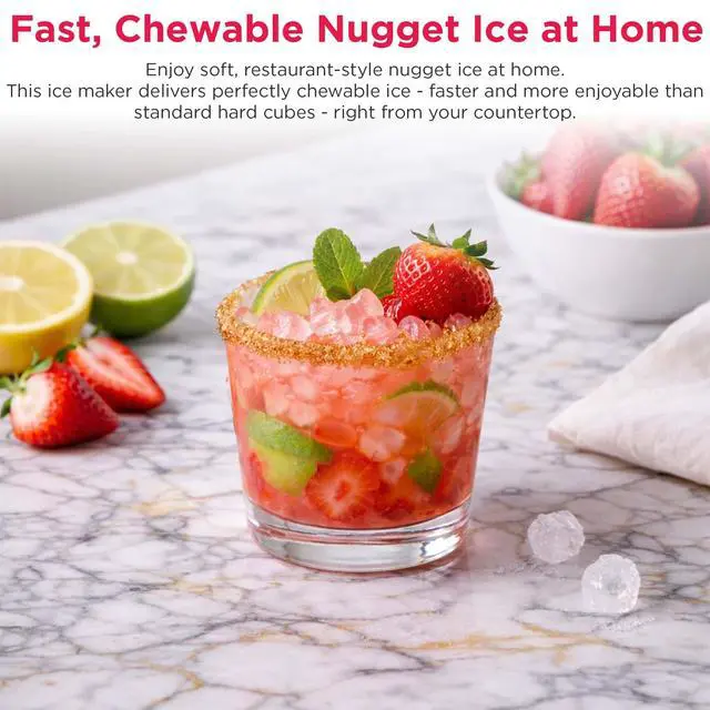Alt view image 3 of 7 - Touchscreen Nugget Ice Maker, Countertop Ice Machine, Sonic Ice Maker with 33 lbs. Capacity, Slate