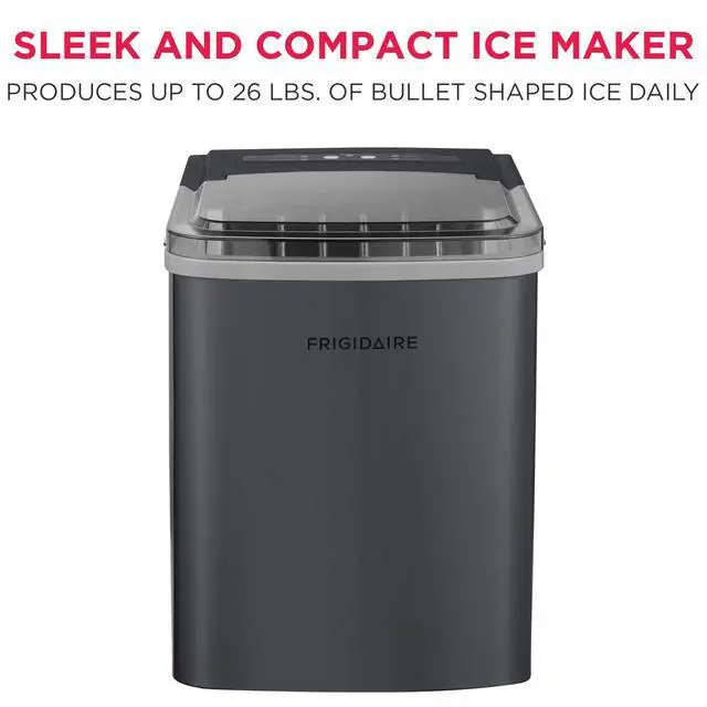 Alt view image 2 of 7 - Countertop Portable, 26 lb per Day Bullet Ice Maker Machine (Black Stainless Steel)