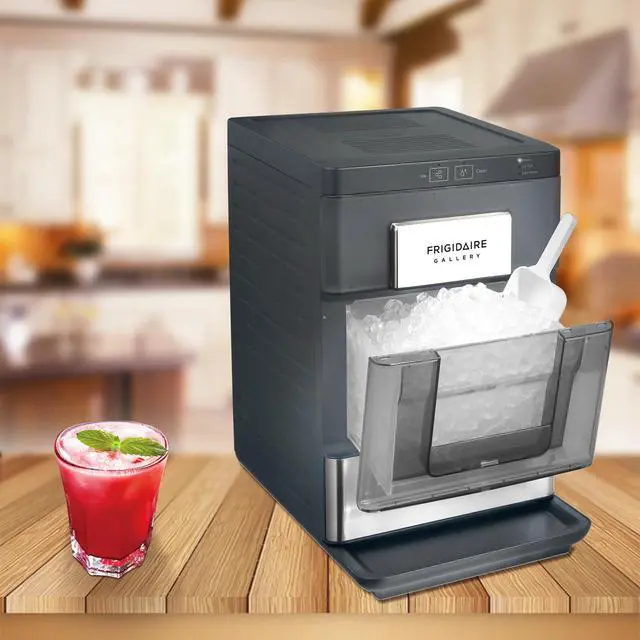 Alt view image 6 of 6 - Gallery, 33 Lbs. Countertop Ice Maker, Nugget Shaped Ice, Stainless Steel Trim (Black)