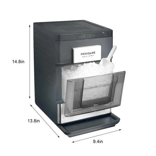 Alt view image 5 of 6 - Gallery, 33 Lbs. Countertop Ice Maker, Nugget Shaped Ice, Stainless Steel Trim (Black)