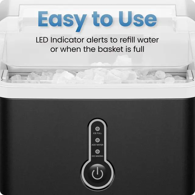 Alt view image 4 of 7 - Iceman by Nugget Ice Maker Countertop, Pebble Ice Maker Machine, 26 lb in 24 Hours, Ready in 6 Minutes, Removable Ice Basket, Fun and Chewable Cubes, 1.5L Water Tank, Self-Cleaning Function