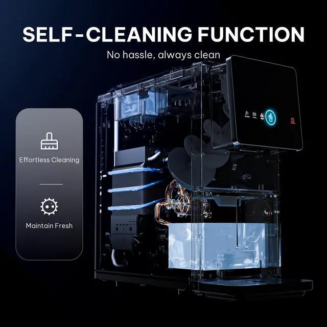 Alt view image 7 of 7 - Nugget Ice Maker Countertop, Auto Drop Ice, Self Cleaning Ice Machine, 40 lbs/24H Soft Chewable Ice, Self Dispensing Nugget Ice Maker for Home, Kitchen and Party