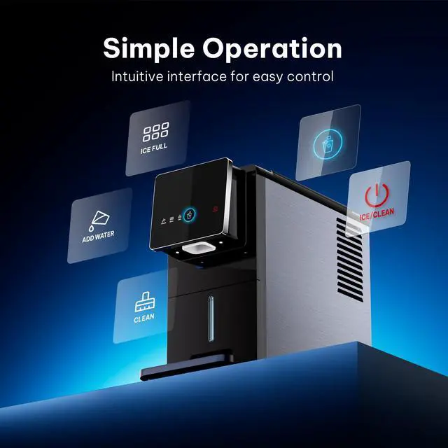 Alt view image 6 of 7 - Nugget Ice Maker Countertop, Auto Drop Ice, Self Cleaning Ice Machine, 40 lbs/24H Soft Chewable Ice, Self Dispensing Nugget Ice Maker for Home, Kitchen and Party